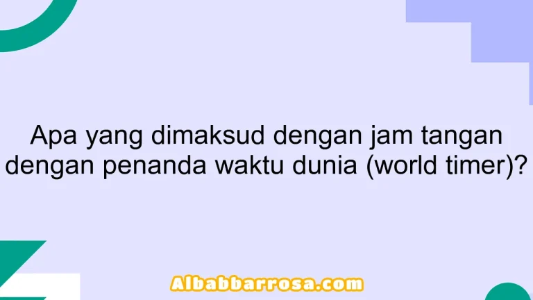 Apa yang dimaksud dengan jam tangan dengan penanda waktu dunia (world timer)?